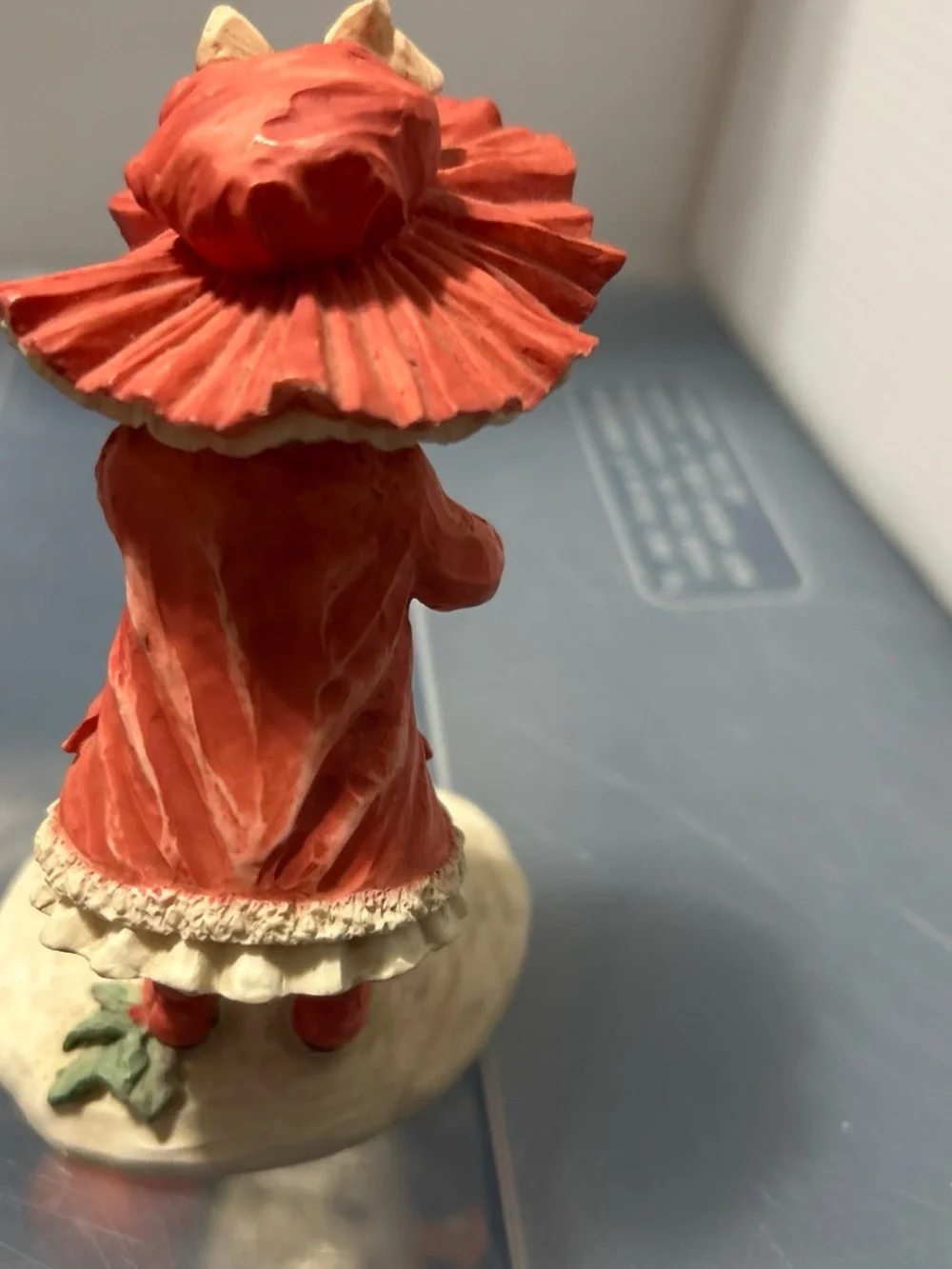 Hand-Painted Red and Cream Girl Figurine Home Accent